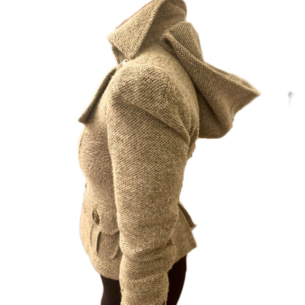 Nanette Lepore Women's d’Orsay’ Tan Tweed Jacket XS w/ Unique Details - Picture 8 of 12